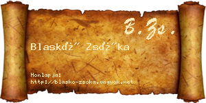 Blaskó Zsóka névjegykártya